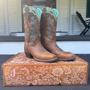 Justin Boots Women's Stampede Sliver Collection Equestrian Boot